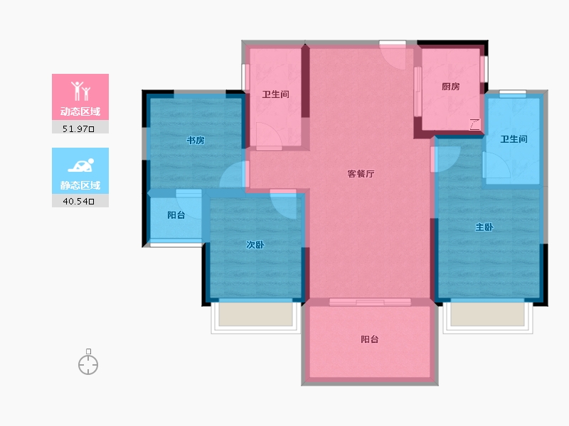 贵州省-遵义市-顺成国宾壹号-81.51-户型库-动静分区