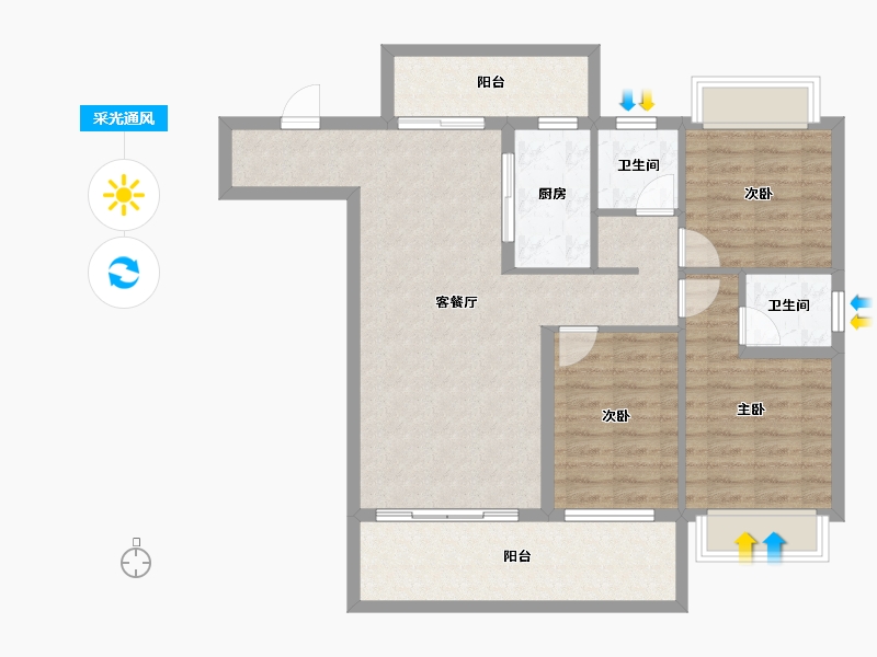 贵州省-遵义市-诗乡府-92.88-户型库-采光通风