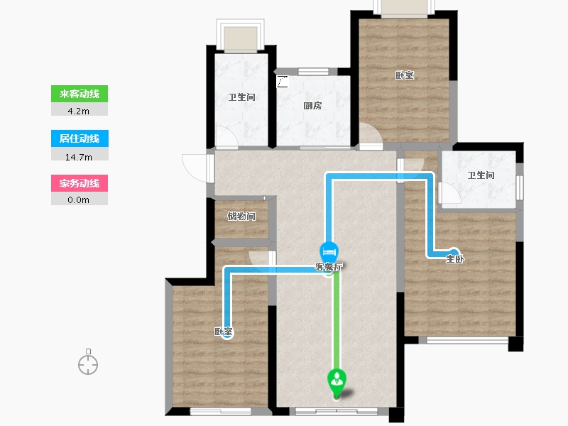 安徽省-滁州市-龙记未来城市森林-95.99-户型库-动静线