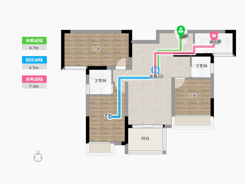 四川省-成都市-华侨城粼港樾府-74.55-户型库-动静线