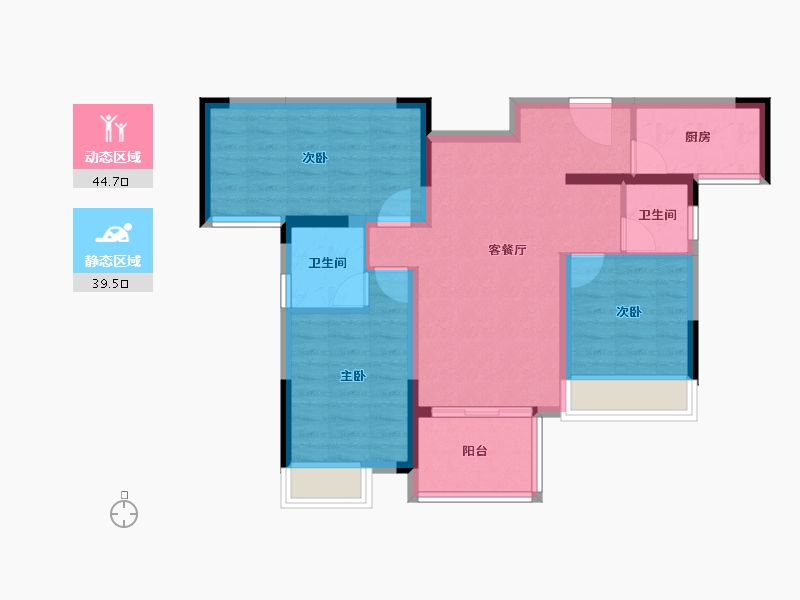 四川省-成都市-华侨城粼港樾府-74.55-户型库-动静分区