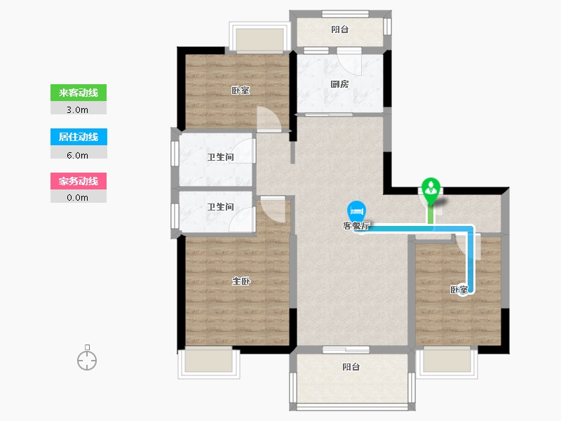 湖北省-咸宁市-碧桂园翡翠湾-88.00-户型库-动静线