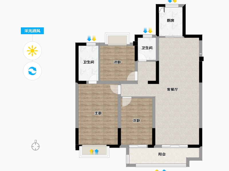 安徽省-滁州市-鸿博书苑-96.01-户型库-采光通风