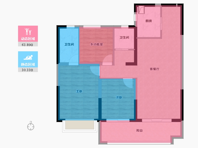 河南省-商丘市-碧桂园·公园上城-84.12-户型库-动静分区