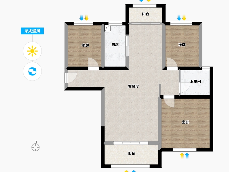 新疆维吾尔自治区-伊犁哈萨克自治州-伊水翠堤湾-82.52-户型库-采光通风