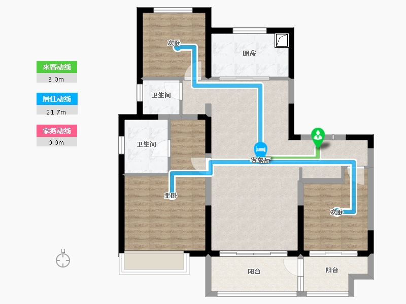 山东省-淄博市-万科翡翠东第-109.98-户型库-动静线