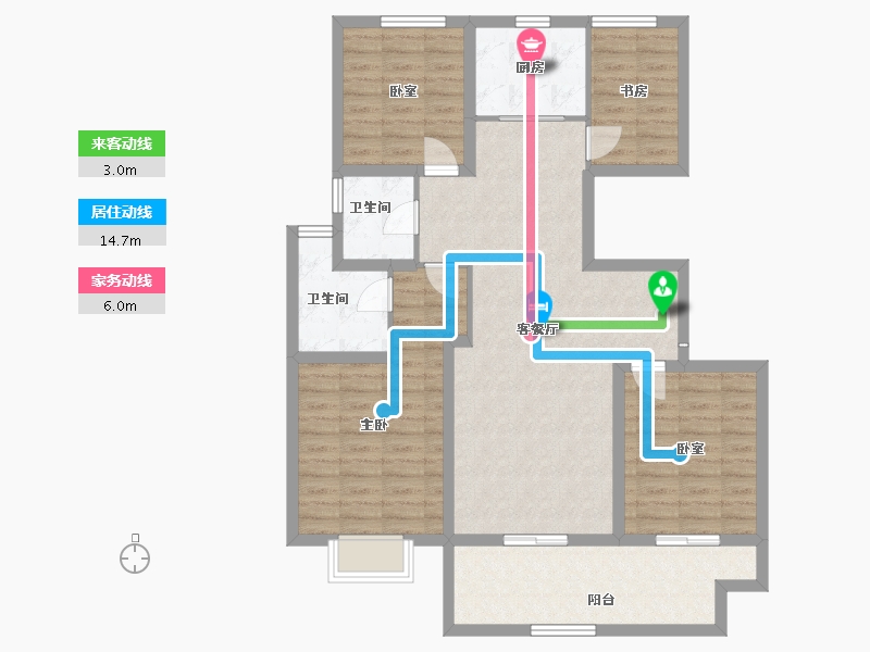 江苏省-镇江市-天怡珑蟠里九珑苑-104.81-户型库-动静线