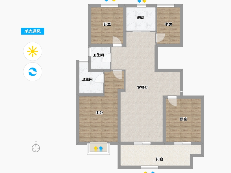 江苏省-镇江市-天怡珑蟠里九珑苑-104.81-户型库-采光通风