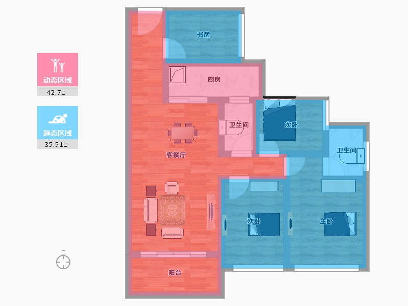 广东省-江门市-汇银江南富湾-67.18-户型库-动静分区