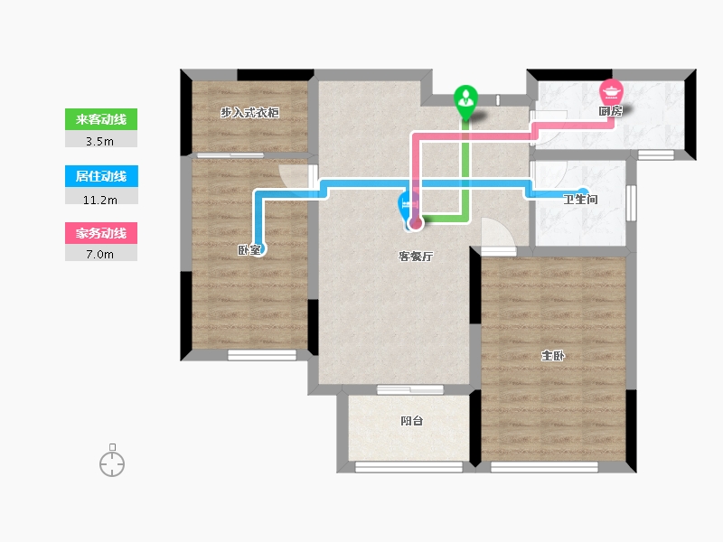 安徽省-亳州市-蒙城城投时代学苑-76.53-户型库-动静线