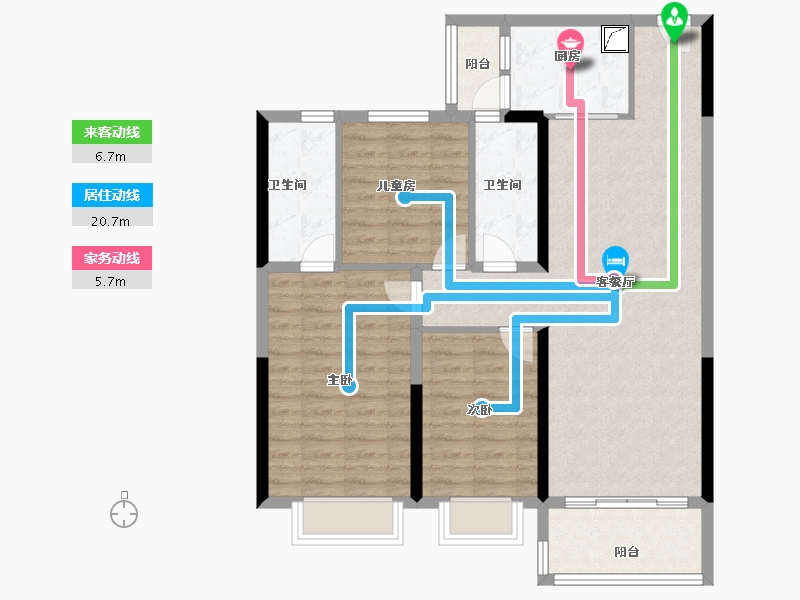 福建省-三明市-碧桂园-95.20-户型库-动静线