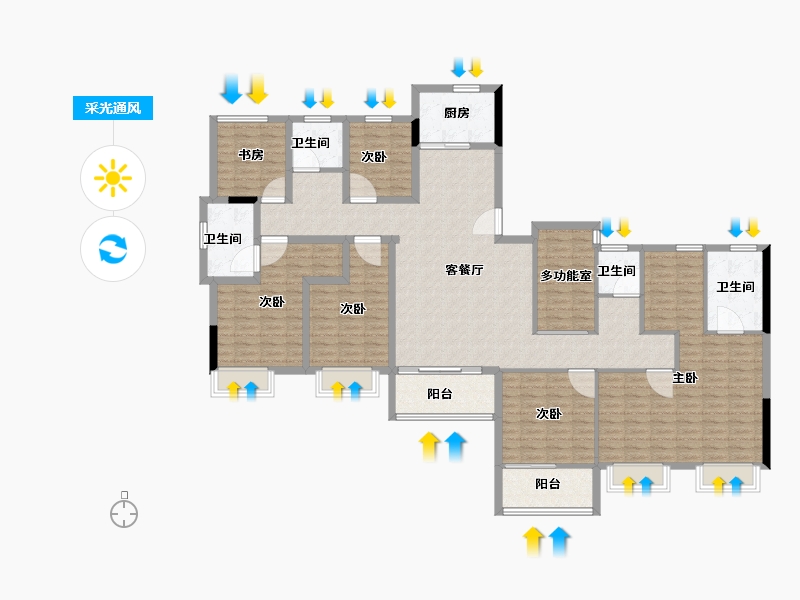 浙江省-湖州市-宝龙世家-176.60-户型库-采光通风