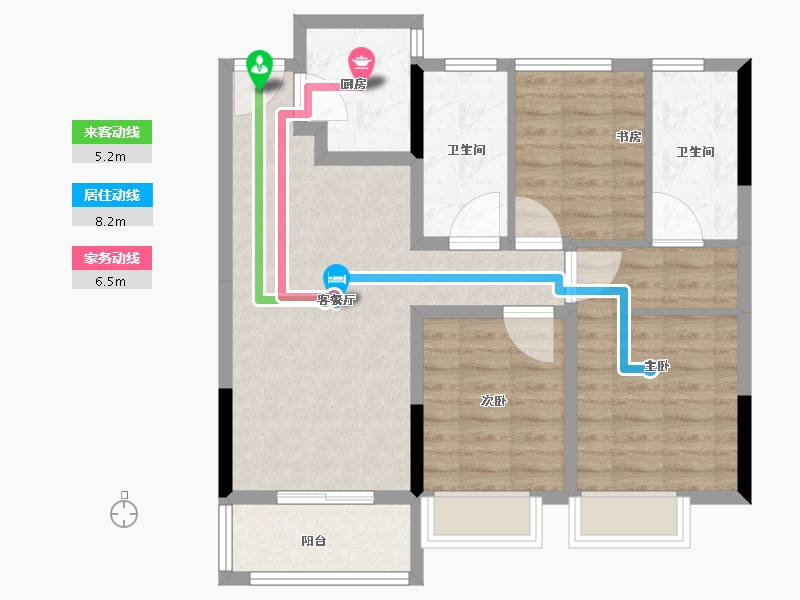 浙江省-湖州市-宝龙世家-79.21-户型库-动静线