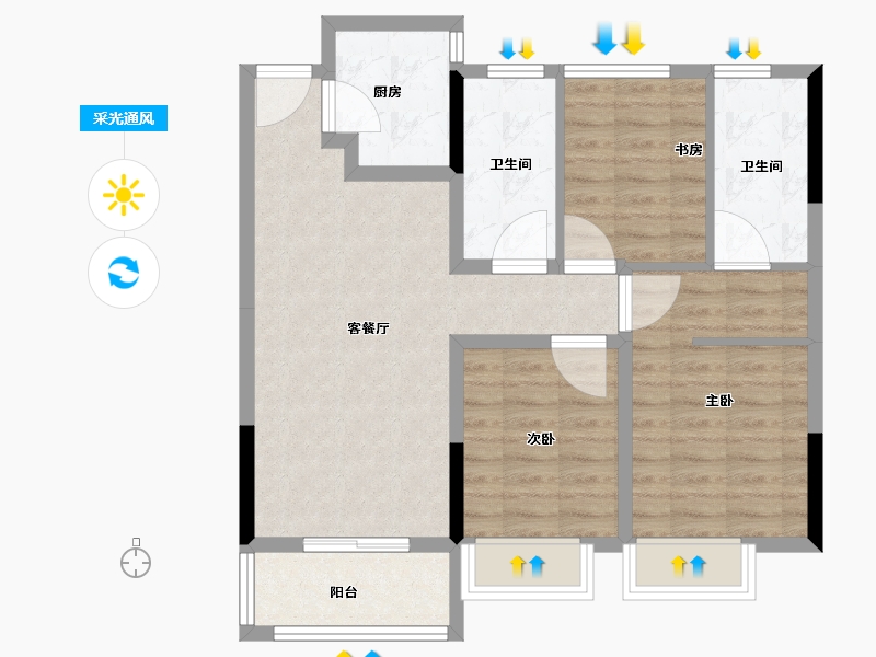 浙江省-湖州市-宝龙世家-79.21-户型库-采光通风