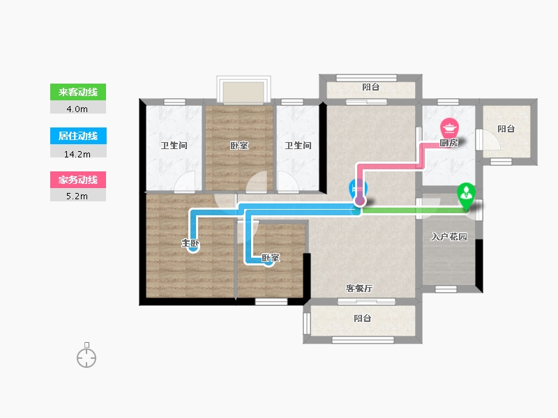 广东省-江门市-富盈恩泽华府-90.84-户型库-动静线