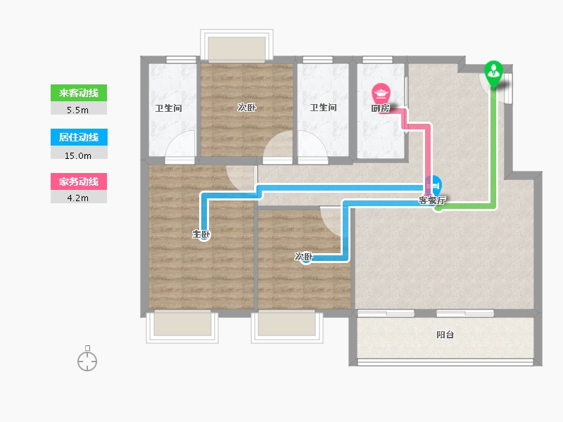 浙江省-湖州市-新都泰和府-97.60-户型库-动静线