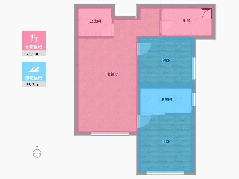 新疆维吾尔自治区-乌鲁木齐市-金科集美天辰-66.00-户型库-动静分区