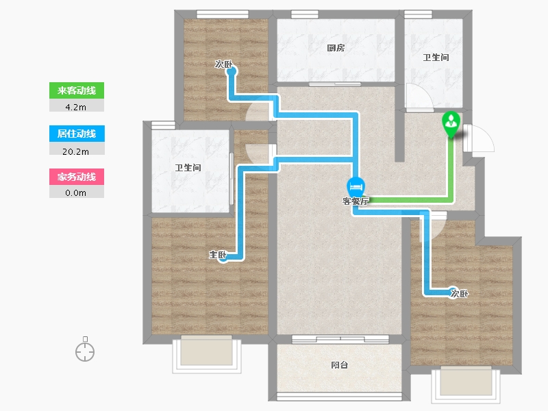 浙江省-湖州市-宝龙世家-83.40-户型库-动静线