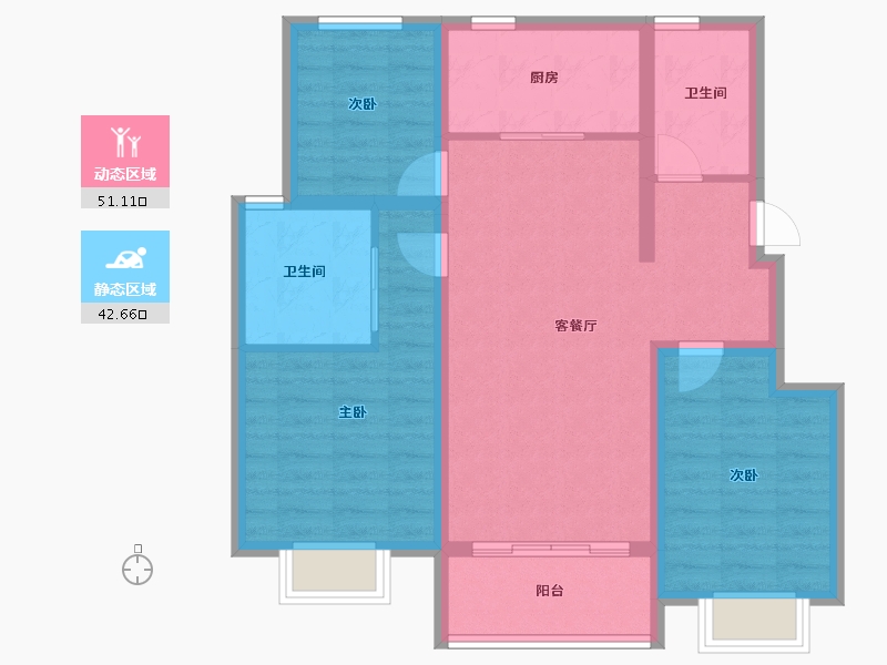 浙江省-湖州市-宝龙世家-83.40-户型库-动静分区