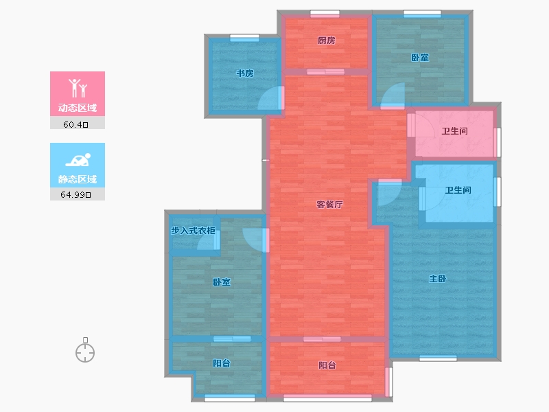 江苏省-镇江市-天怡·瀚园-109.77-户型库-动静分区