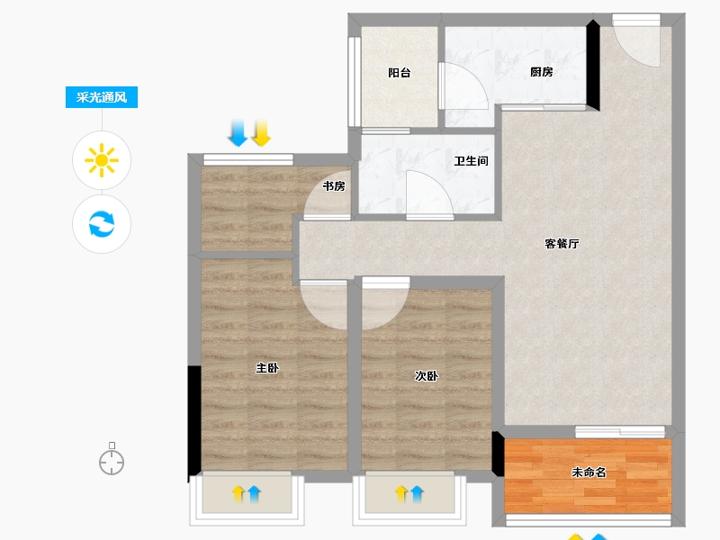 浙江省-湖州市-中建投悦湖名城-70.01-户型库-采光通风