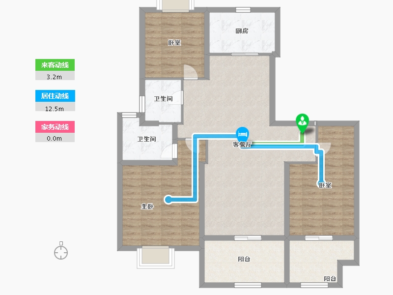 江苏省-镇江市-天怡·天瑞宸-100.80-户型库-动静线