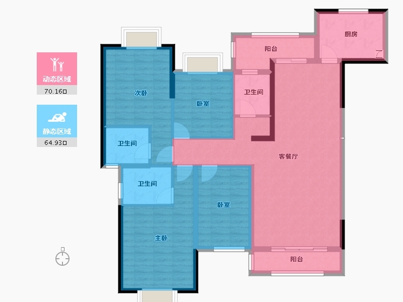 广东省-江门市-裕邦新外滩-120.83-户型库-动静分区