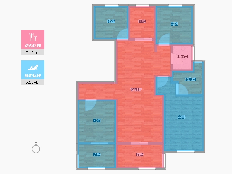 江苏省-镇江市-天怡·瀚园-109.60-户型库-动静分区