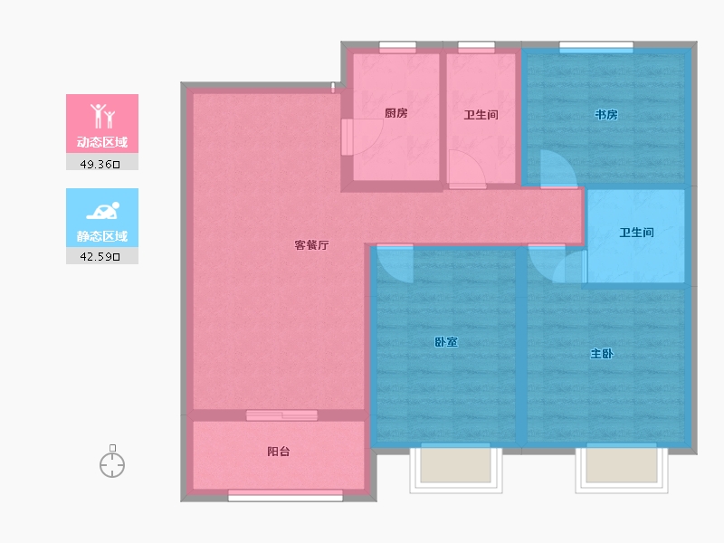 山西省-忻州市-国力公园里-109.00-户型库-动静分区