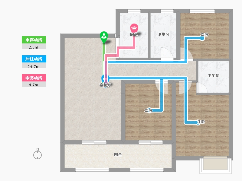 江苏省-南通市-启运华庭-85.00-户型库-动静线