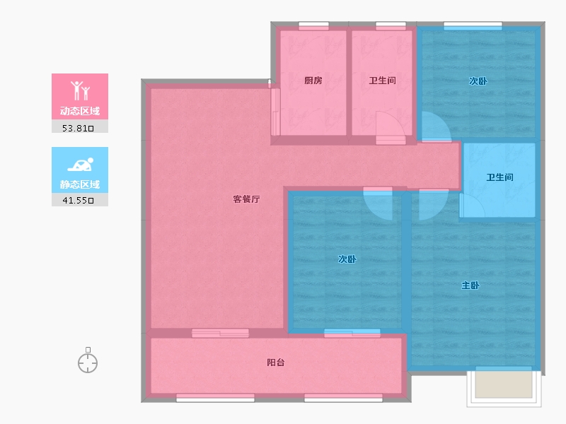 江苏省-南通市-启运华庭-85.00-户型库-动静分区