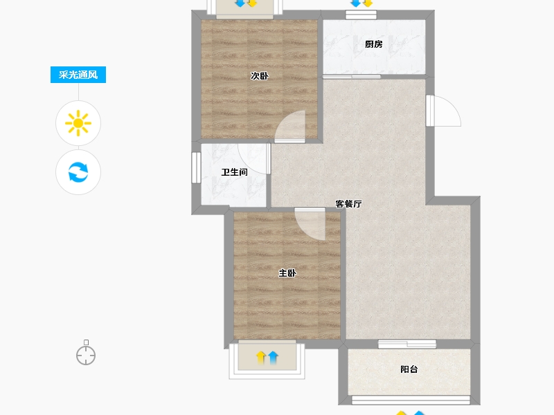 浙江省-湖州市-新都泰和府-59.60-户型库-采光通风