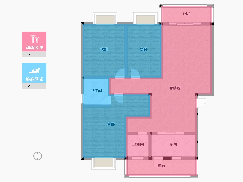 广西壮族自治区-桂林市-鑫磊漓江湾-114.62-户型库-动静分区