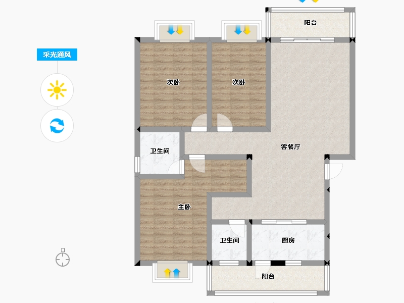 广西壮族自治区-桂林市-鑫磊漓江湾-114.62-户型库-采光通风