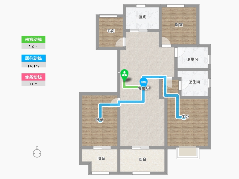 江苏省-镇江市-天怡·天瑞宸-110.58-户型库-动静线