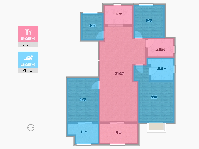 江苏省-镇江市-天怡·天瑞宸-110.58-户型库-动静分区