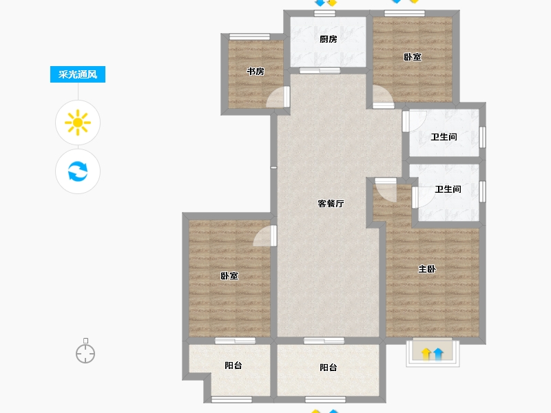 江苏省-镇江市-天怡·天瑞宸-110.58-户型库-采光通风