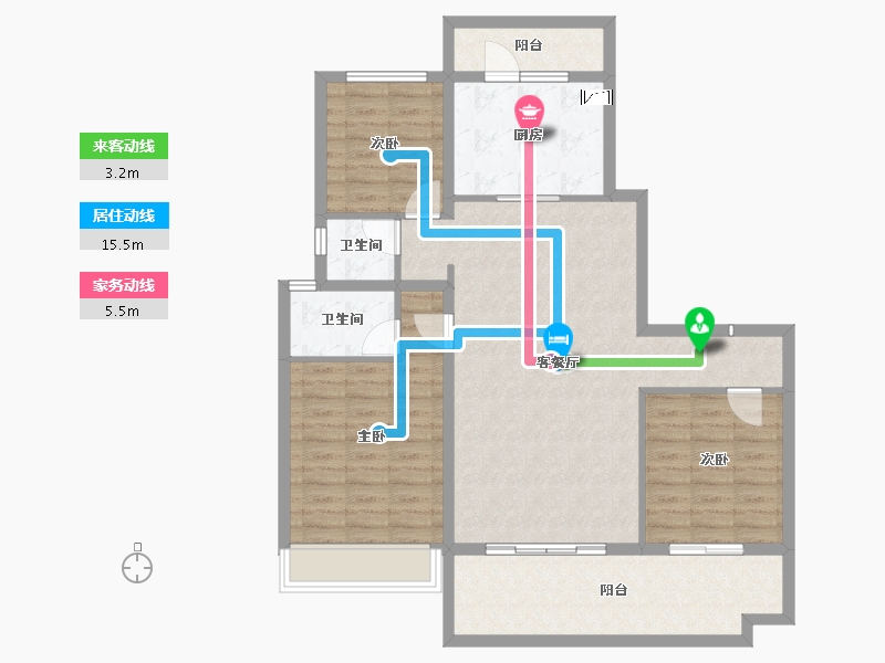 河南省-商丘市-碧桂园天悦三期-104.08-户型库-动静线