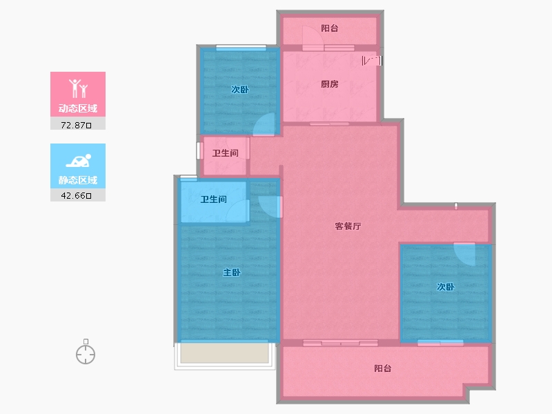 河南省-商丘市-碧桂园天悦三期-104.08-户型库-动静分区