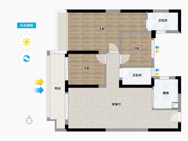 湖南省-衡阳市-碧桂园酃湖世家-85.00-户型库-采光通风