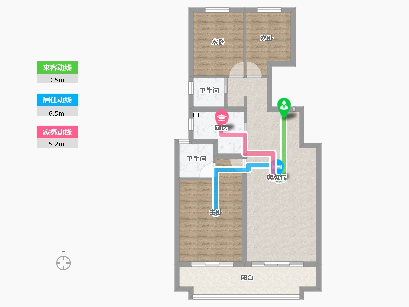 河南省-商丘市-碧桂园天悦三期-88.05-户型库-动静线