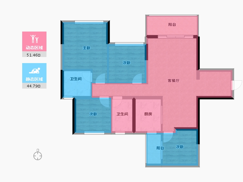 四川省-成都市-瀚城绿洲-85.60-户型库-动静分区