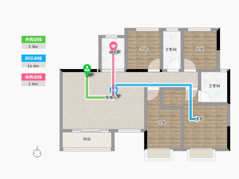 浙江省-湖州市-宝龙世家-111.20-户型库-动静线