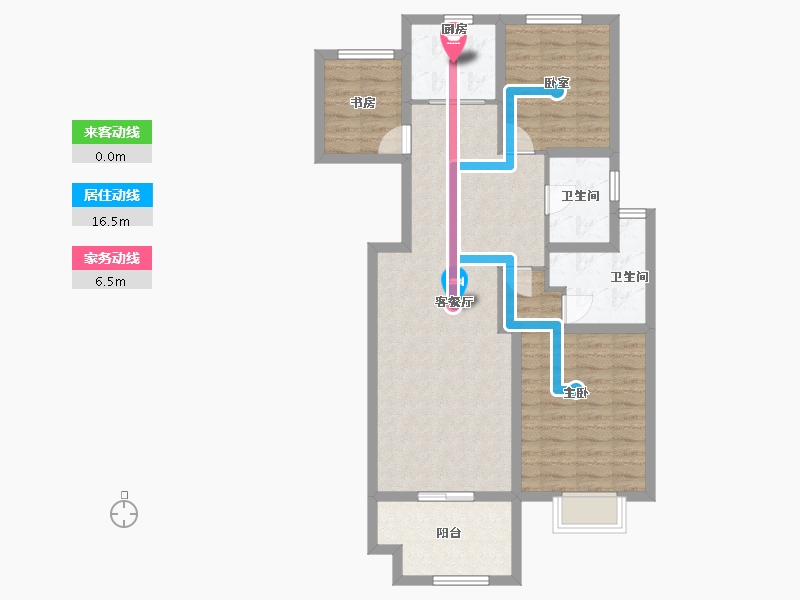 江苏省-镇江市-天怡·瀚园-88.00-户型库-动静线