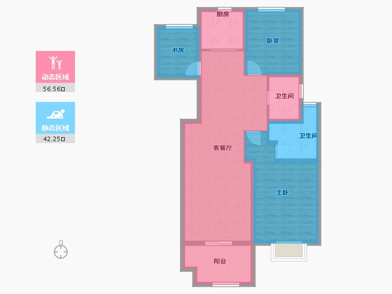 江苏省-镇江市-天怡·瀚园-88.00-户型库-动静分区