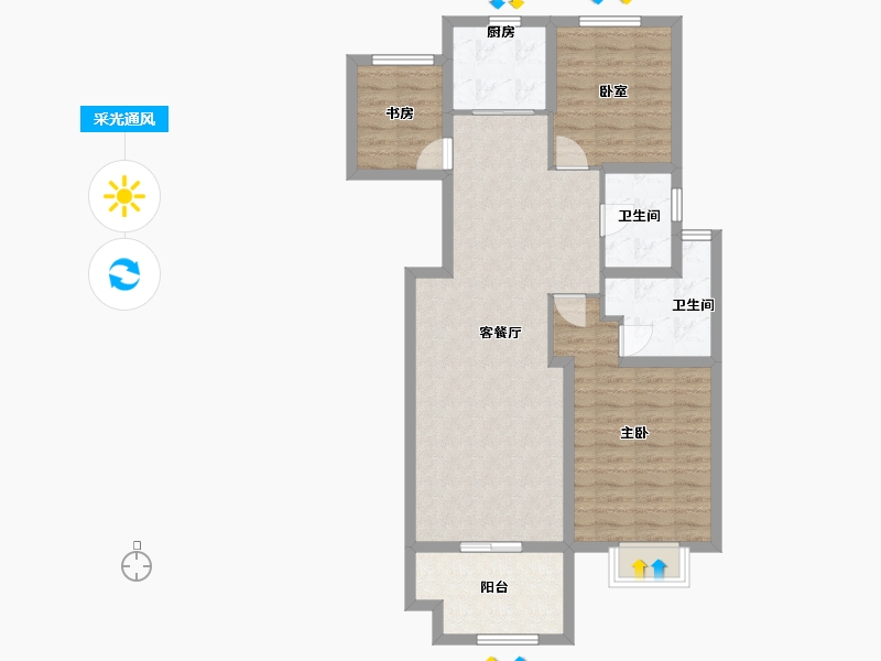 江苏省-镇江市-天怡·瀚园-88.00-户型库-采光通风