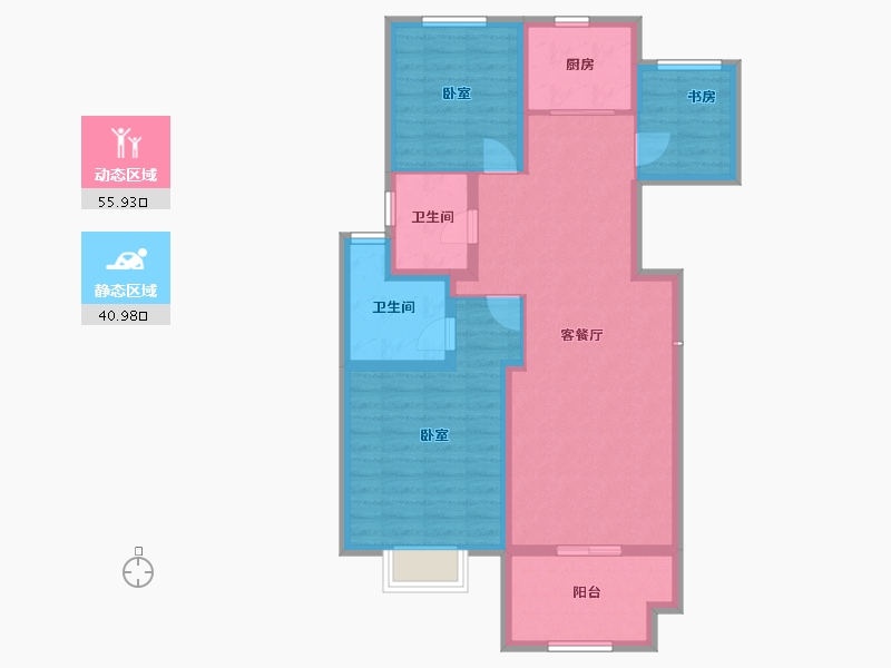 江苏省-镇江市-天怡·天瑞宸-86.41-户型库-动静分区