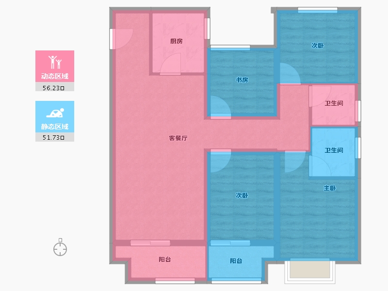 浙江省-湖州市-光明梦想城-96.00-户型库-动静分区