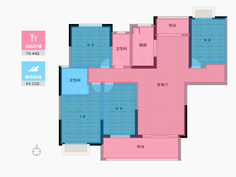 甘肃省-庆阳市-御江天府-127.47-户型库-动静分区