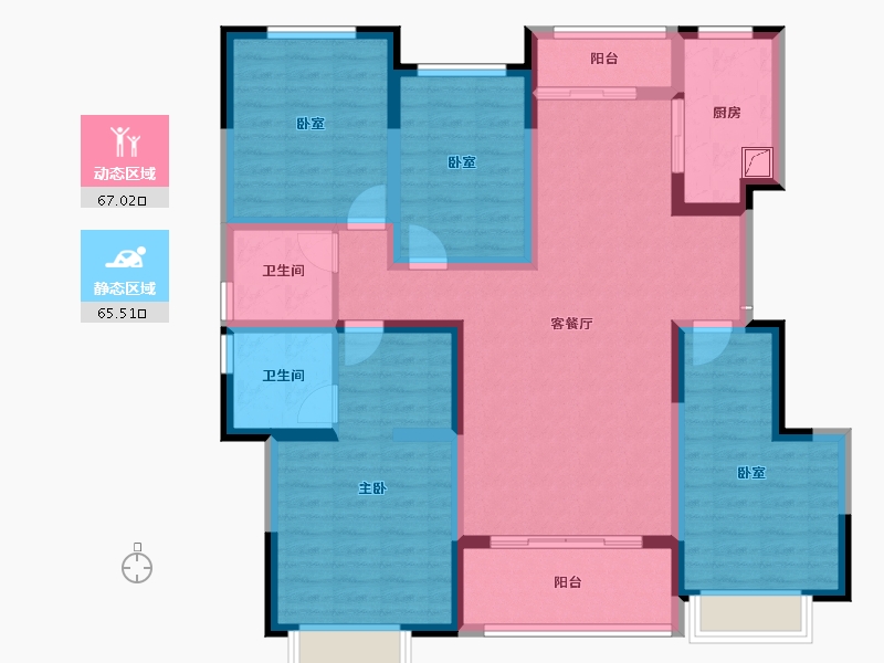 甘肃省-庆阳市-御江天府-117.50-户型库-动静分区